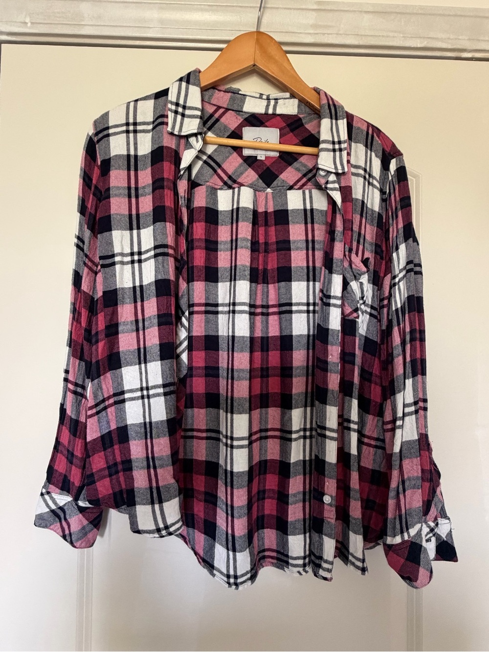 Rails Pink Black White Plaid Button-Down Shirt